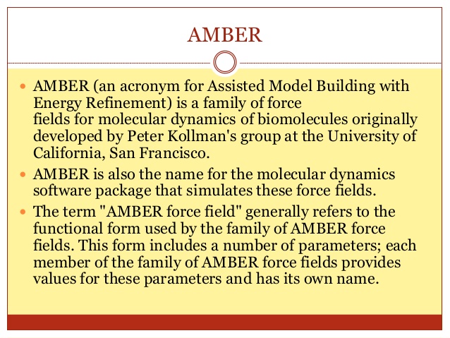 Amber Molecular Dynamics Software
